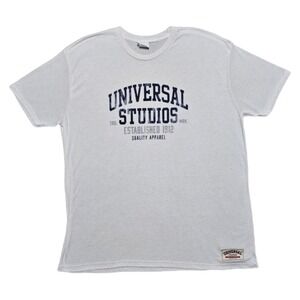 VTG Universal Studios Linen Blend T-Shirt Mens 2XL Y2K Disney‎ White Heathered